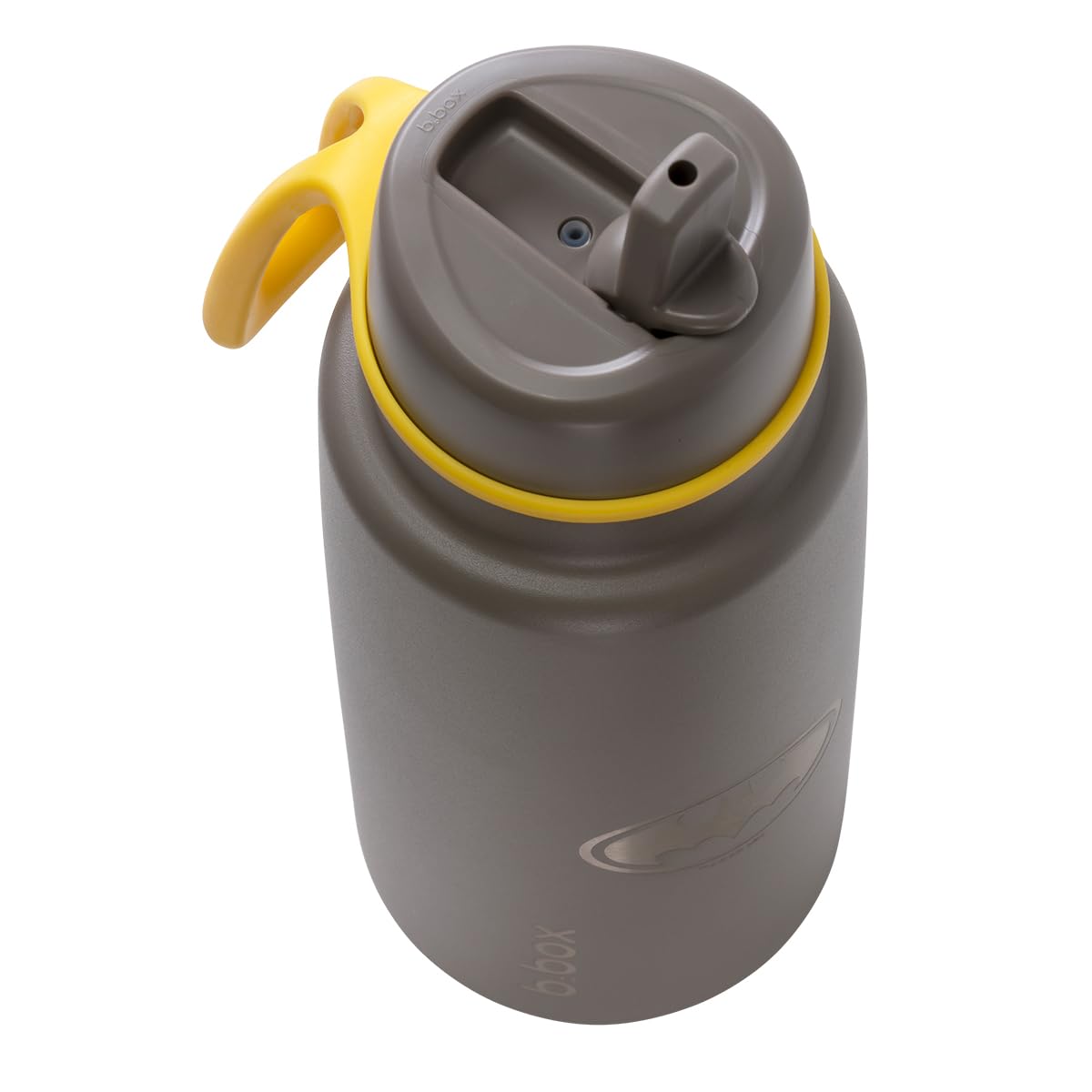 b.box Batman isolierte Trinkflasche mit Klappdeckel, dreilagiger Edelstahl, hält Getränke bis zu 46 Stunden kalt, auslaufsicherer Deckel mit Edelstahl-Strohhalm, BPA-frei, 1L