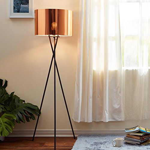 Lampadaire Cara Trépied Lampe De Sol Sur Pied Abat-jour Cuivré VN-L00002-EU