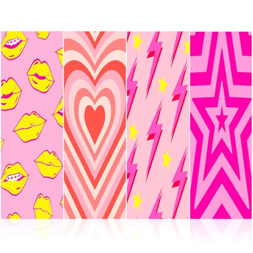 Saysurey 4 Pcs 36 x 12 Inches School Locker Magnetic Wallpaper Removable Magnetic Locker Accessory Kit Easy Install Decoration Sticker for Office University First Day of School Decor (Vibrant Style)
