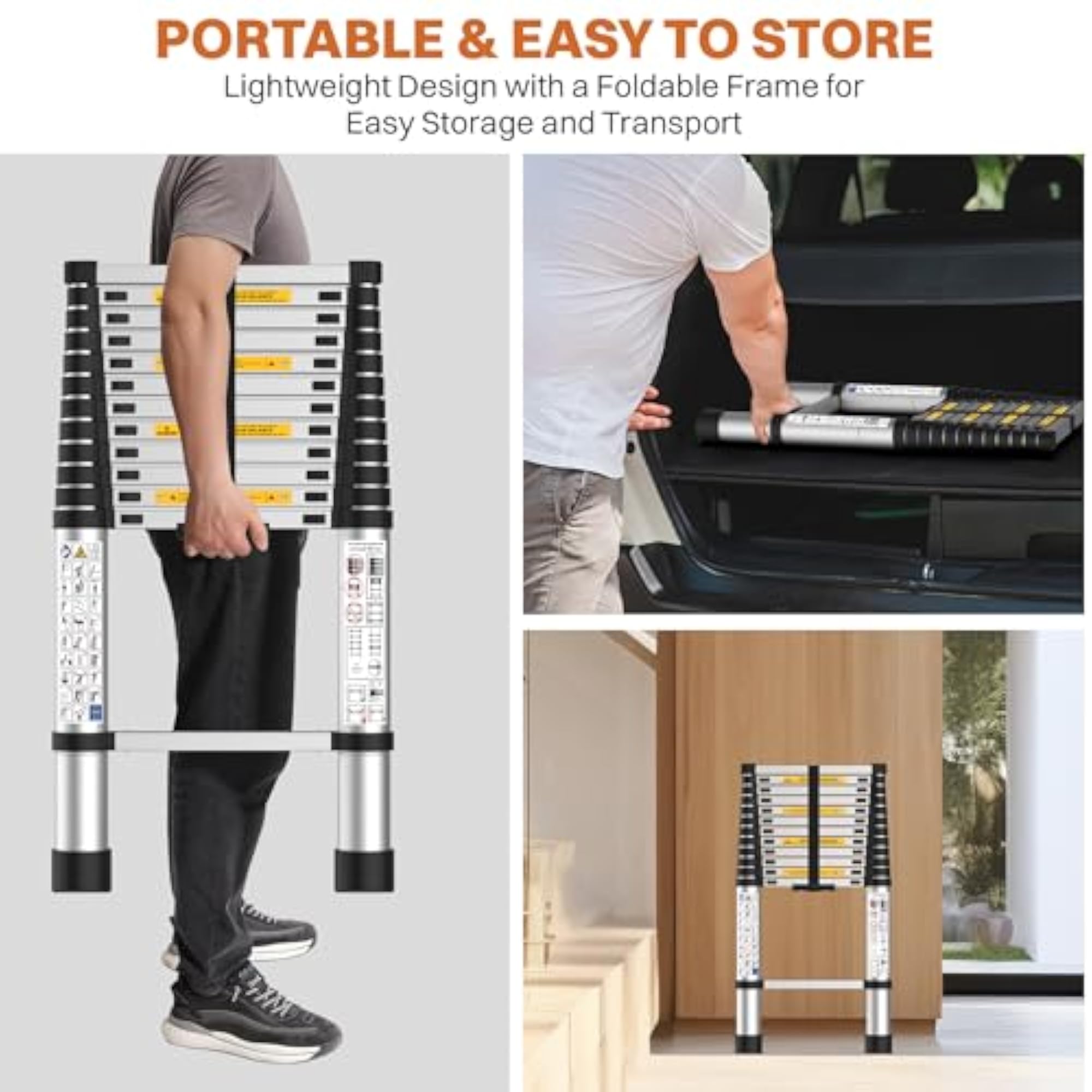 VertiPro 3.8M Telescopic Ladder, Aluminum Ladder