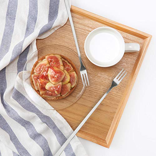 [Jseven] Long Handle Forks, Stainless Steel Dessert Forks, Fruits, Pickles Forks, Fancy Table Forks (6 Pcs) #TOP4