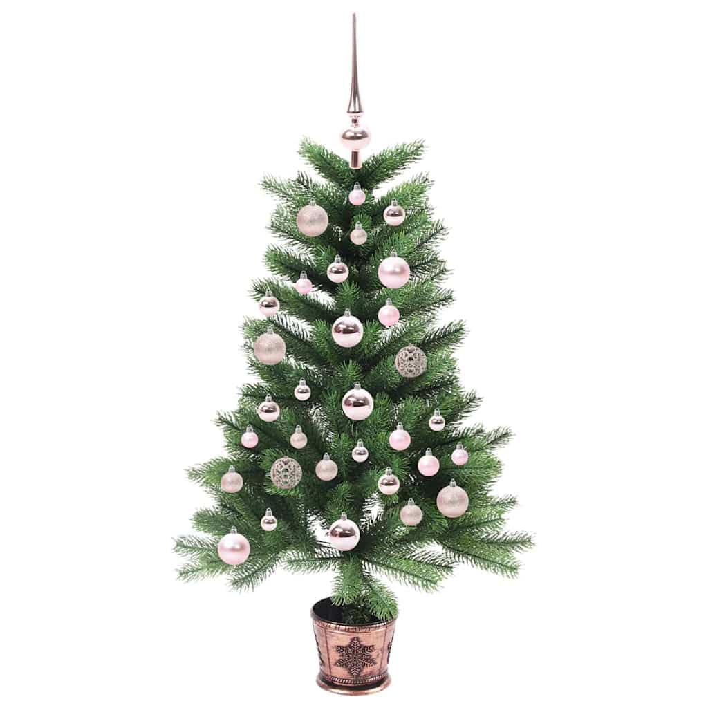 Choinka z 150 diodami LED, zielona choinka z PE o wysokości 90 cm ze stojakiem, łańcuch świetlny, ciepła biel, idealna do salonu, na balkon, taras, do wnętrz i na zewnątrz