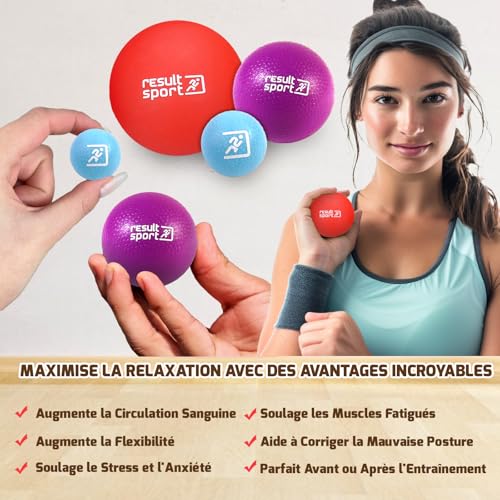 ResultSport Balle de Massage Lacrosse pour la récupération de la fasciite Plantaire, Massage des Points de déclenchement (Lacrosse - Bleu/Rouge/Vert, Lacrosse) – Image 5