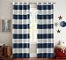 Turquoize Nautical Blackout Curtains(2 PANELS), Room Darkning, Grommet Top, Light Blocking Curtains, 52W by 84L Inch, Wave Stripes Pattern, Dutch Blue, Sold by Pair
