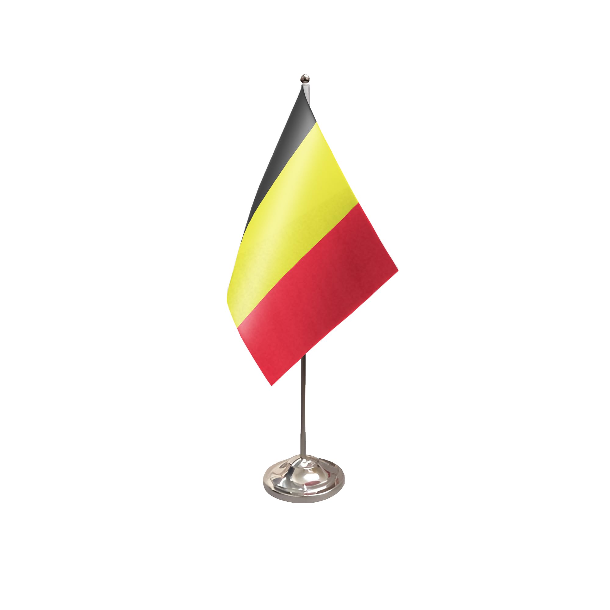 Flagtex Belgium Satin Table Flag With Chrome Pole & Base