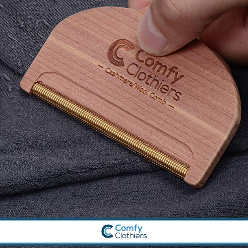 Comfy Clothiers - Multi-Fabric Cedar Wood Sweater Comb For De-Pilling Cashmere, Wool & Other Fabrics - Defuzzing And Lint Removal To Refresh Your Clothes - Sweater Pilling Remover #TOP3