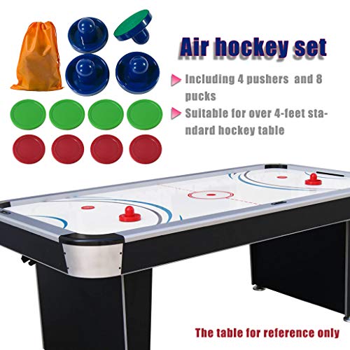 Golden field Air Hockey Pucks and Paddles,Set 4 Pushers and 8 Pucks,Air Hockey Accessories,Two Sizes of Pucks,Suitable for Hockey Tables Over 4 feet