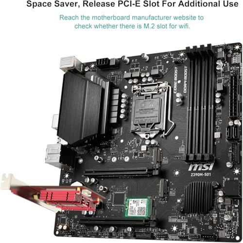 WiFi 6 Wireless Card AX210 NGW Bluetooth 5.3 Tri-Band 2.5G/5G 5400Mbps for Desktop PC Supports Windows 10/11 (64bit) M.2/ NGFF Includes Ipex Cable,... - Image 3