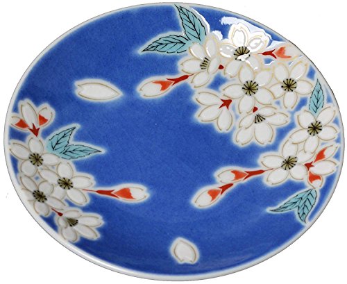 Kutani aardewerk Kutani Yaki kleine schotel (Mame Sara) (Japan Import) KSO-309"Sakura"
