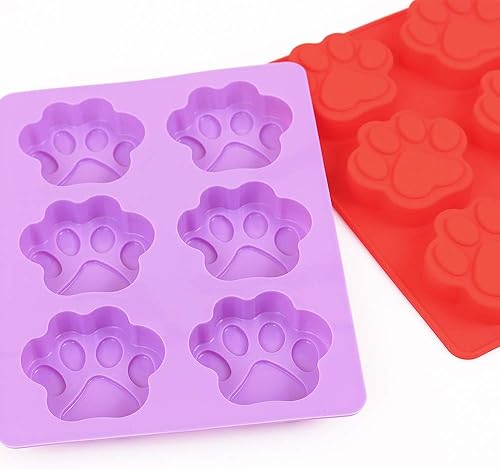 Miniatura 4 de Moldes de silicona para patas de perro, grado alimenticio, para chocolate, dulces, pudín, gelatina, golosinas para perros. 4 unidades