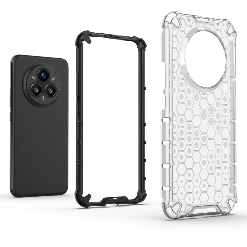 Image of Plastic Bumper Back Case Cover for Realme 14 Pro Plus 5G (Transparent)