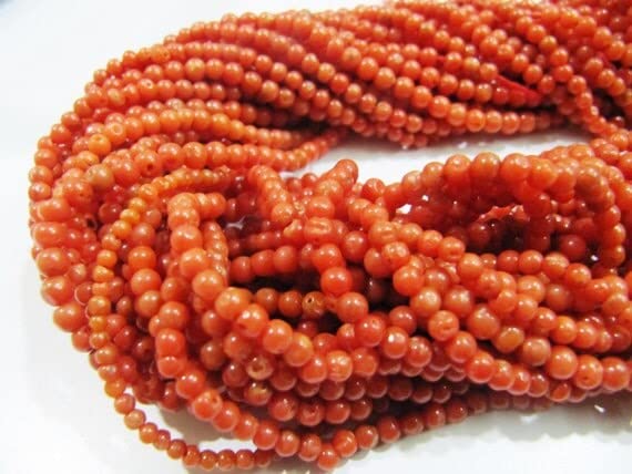 Corail italien naturel perles rondes 3mm gemme précieuse création bijoux DIY