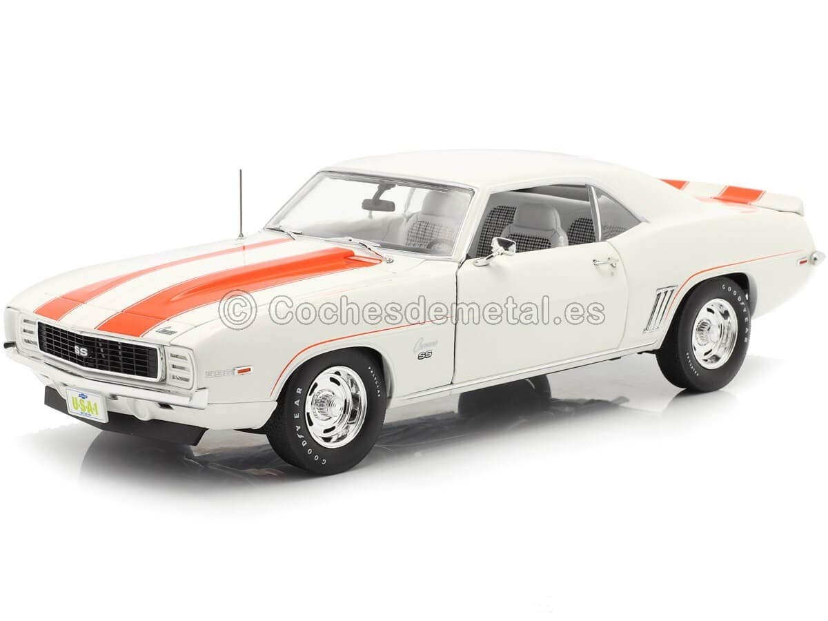 1969 Chevy Camaro SS Z10 Pace Car Coupe White with Orange Stripes and Black Houndstooth Interior 1/1