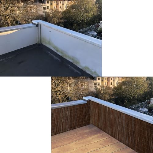 UrFence Balkon Sichtschutz Weide 80x300 cm - Gartenzaun Weidenzaun - Balkonverkleidung Wetterfest - Sichtschutzmatte Holz - Sonnenschutz Sichtschutzzaun Garten Terrasse Weidenmatte Rollzaun Holzzaun