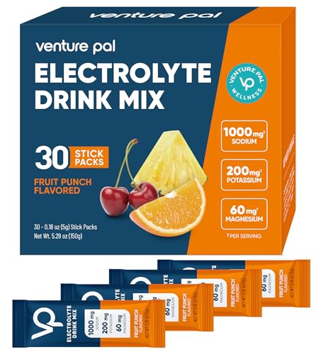 Image of Venture Pal High Sodium Electrolyte Powder Packets | Sugar Free Hydration Drink Mix with Sodium, Potassium, Magnesium & Vitamins | Zero Calorie | Keto, Vegan & Paleo Friendly | 30 Sticks