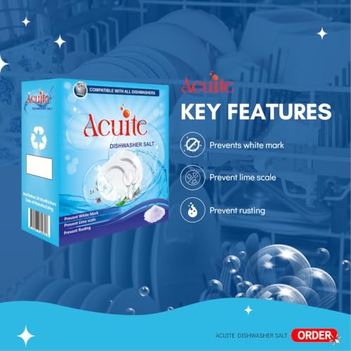 Image of Dishwasher Salt 900gm | High Purity Crystallized Dishwasher Salt | Built for Indian Water Conditions | Helps Reduce Limescale & Water Spots | Water Softener | For All Automatic Dishwashers