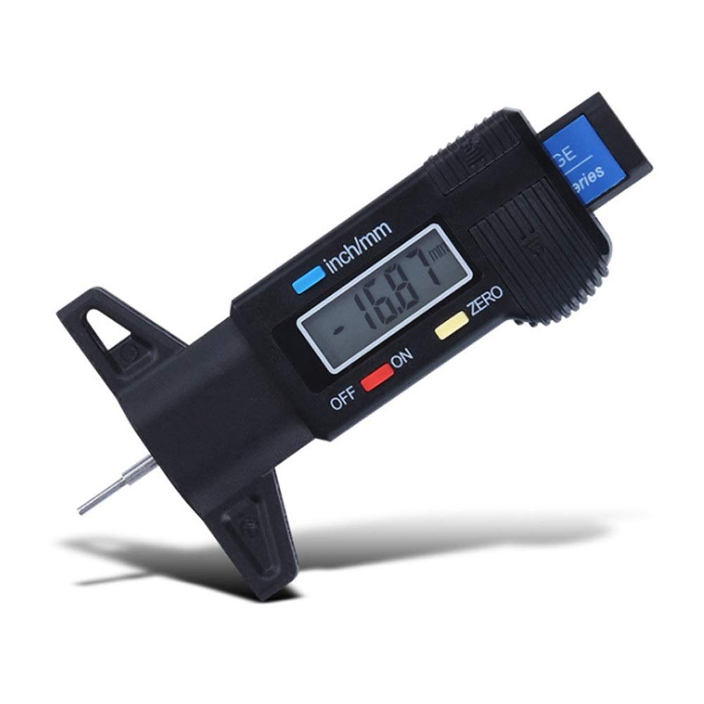 Calibrador Vernier con Pantalla Digital electrónica, Regla de Profundidad de Dibujo de neumáticos de 0 a 25 mm, calibrador Vernier (Azul, Talla única)