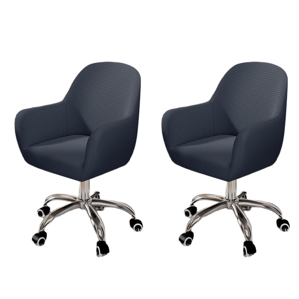 Housse de chaise incurvée bleu foncé x2 extensible pour salle à manger