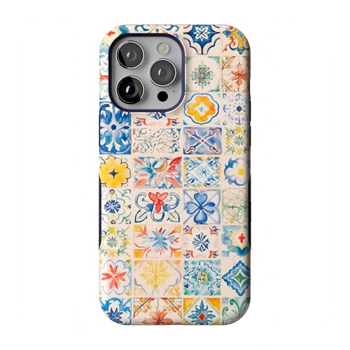 Coque iPhone 14 Pro Max compatible MagSafe Casely carreaux toscans antichoc