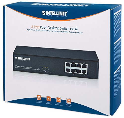 Image of Intellinet 9-Port PoE+ Switch, 8X 10 /100, 140W, 1x Gigabit Uplink 560764 | 8 IEEE 802.3at /af PoE+ ports, 140W budget, 1 Gigabit uplink, Auto-MDIX, fanless metal desktop switch for IP devices