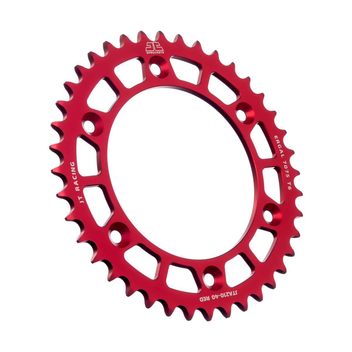 JT Sprockets JTA210.40RED 40 Tooth Red Racelite Anodized Aluminum 7075 T6 Rear Sprocket