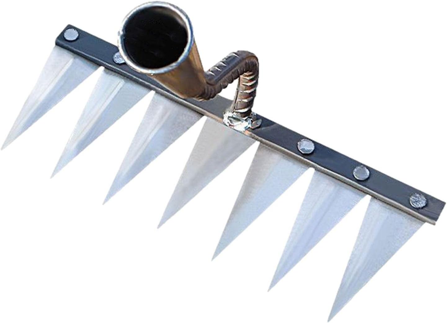 Outil Désherbage Solide Râteau Jardin 5 Dents Acier Carbone - - Manche Non Inclus - Professionnel Râteau Jardin Acier