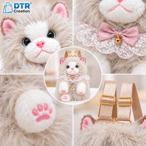 Image of Cute Tiger Plush Sling Bag for Kids | Soft Toy Shoulder Bag with Adjustable Strap | Lightweight Animal Backpack for Boys & Girls | Travel & Gift Bag - Black & White