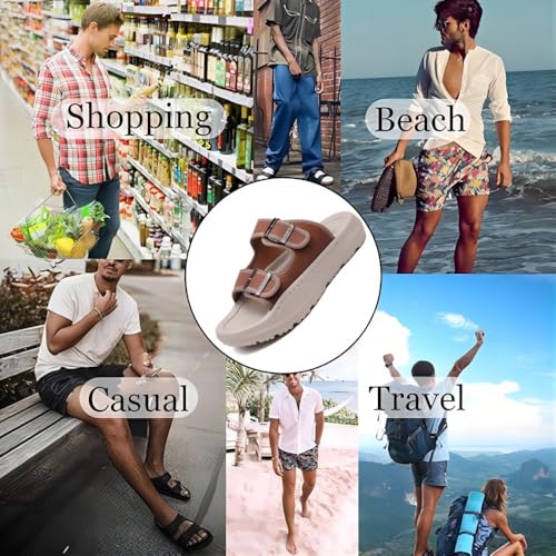 Mens Casual Adjustable Anti-Slip Sandals Summer Beach Lightweight Buckle Outdoor Waterproof Open Toe Slippers4