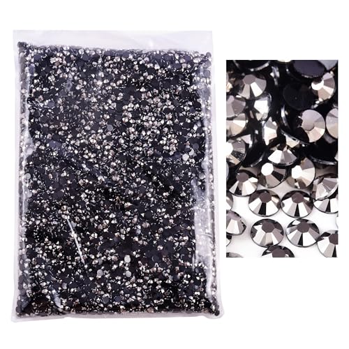 Blinginbox 15000pcs Flatback Rhinestones,Resin Non Hotfix Rhinestones Large Quantity Wholesale for Crafts DIY Creative Design,Clothes,Makeup,Nail Art (5mm=0.2",Hematite)