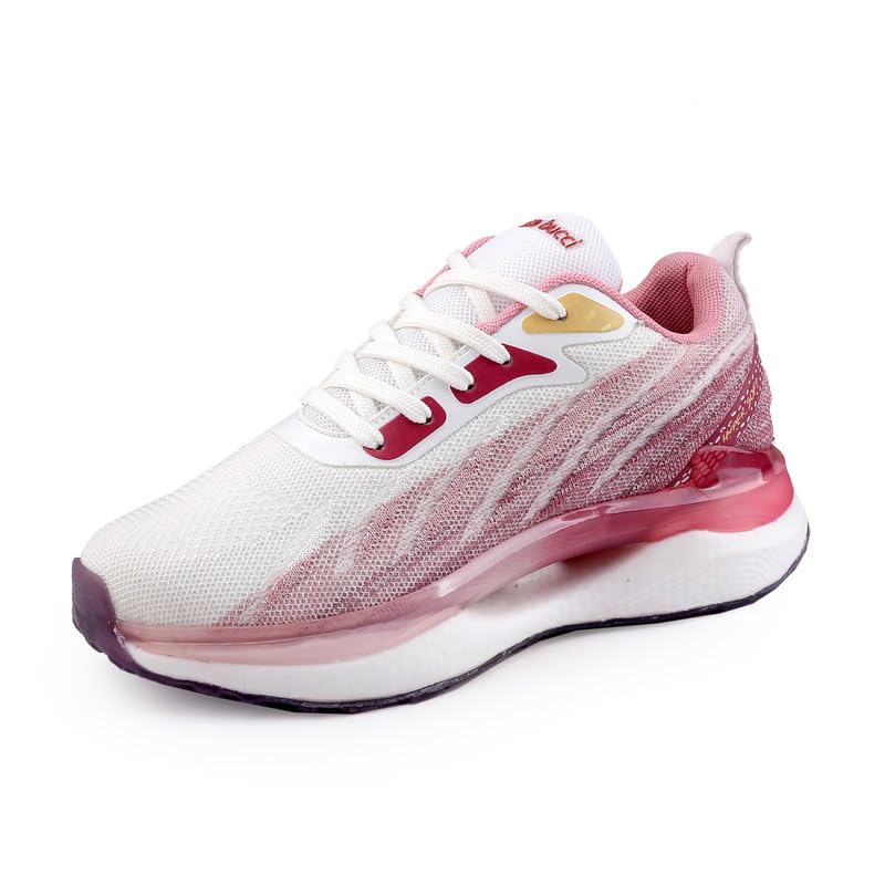 Bacca Bucci® HYPERSOFT Series for Women with Ultra-Rebounce Outsole & Iconic Breathable Engineered Knit Upper Running Shoes White and Pink, Size UK41 (B0CKXTZV61) Amazon Price History, Amazon Price Tracker