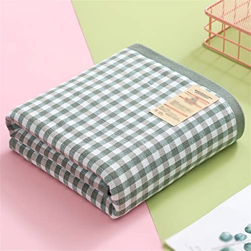 Toalla de baño de gasa de algodón absorbente con bordado a cuadros 6