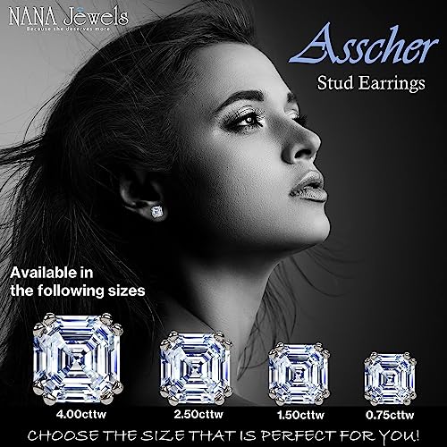 Cushion Cut Simulated Diamond Stud Earrings 14K Solid Gold Post & Sterling Silver-0.60ctw-4.00ctw CZ3