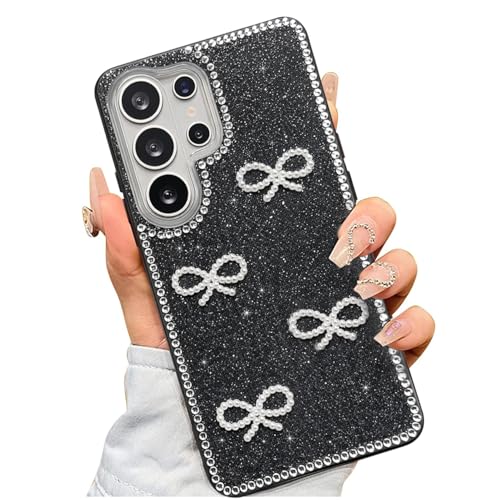 Image of DIZORO for Samsung Galaxy S26 Ultra 5G case,Cute Bow Tie Aesthetic Phone Case,Trendy Slim Hard IMD Shockproof Protective Bumper Designer Phone Back Cover for Women Girls - Black