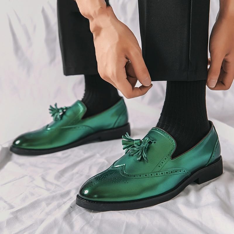Men Tassel Brogue Formal Shoes Dress Oxford Casual Outdoor Italian Leather Slip On Business Non Slip Rubber Sole Slip Resistant Anti-Slip Shoe Pointed Toe2
