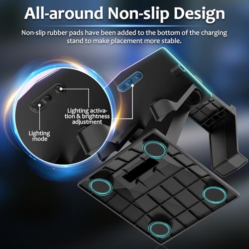 Bioherm Charging Dock Compatible with Meta Quest 2/ Quest 3/Quest 3S/Quest Pro，RGB Charging Vertical Stand，Accessories with Brightness Adjustment and 14 Light Effects Adjustment, Type-C Charging Port by bioherm - Image 6