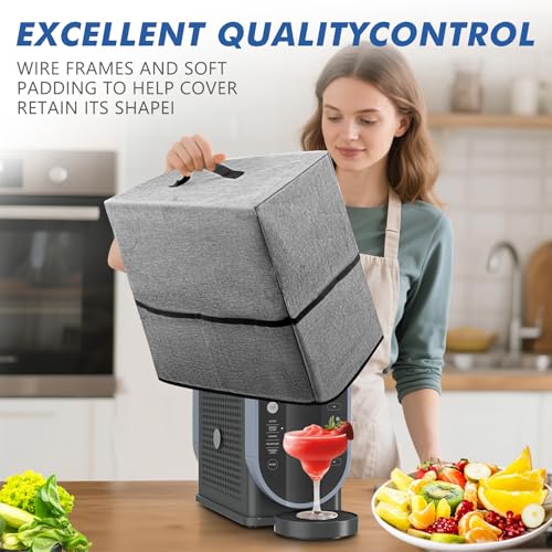 Image of Slushie Machine Dust Cover, Heat-Resistant Waterproof Dust-Proof 300D Nylon Material Protective Cover, Compatible with Ninja Slushie Machine FS301C /FS301 /FS300 /FS299, etc., 15.74''W*16.92''H*7.87''L