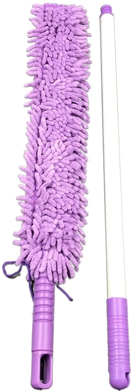 Herramienta de Limpieza de Plumero con Mango de Pluma Extensible de Microfibra, Limpiador de Ruedas de Microfibra Suave Extra Largo Flexible Plumero de Microfibra Flexible