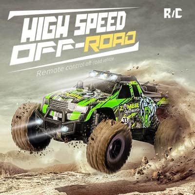 EkoRoc RC - Auto de carreras con control remoto de alta velocidad de 24 GHz montaña de rueda grande 4 WD todoterreno camión de juguete todo terreno
