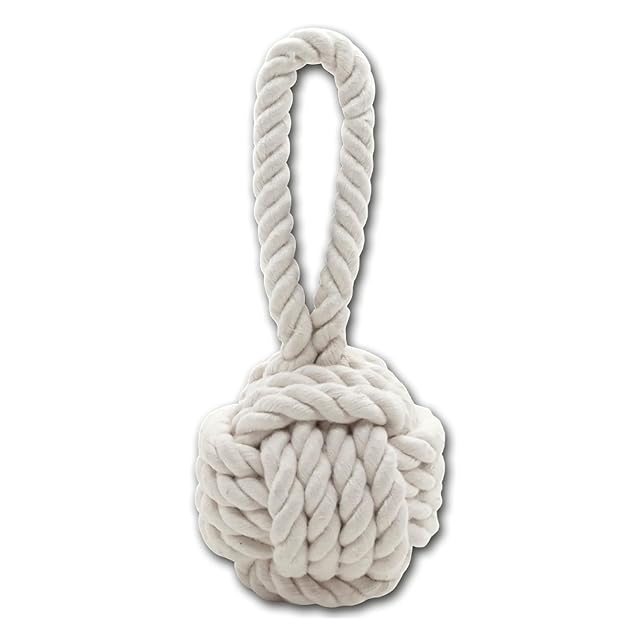 JACK AND VANILLA, Bola de Cuerda Natural para Perros, Resistente y Duradera, Ideal para Jugar y Ejercicio