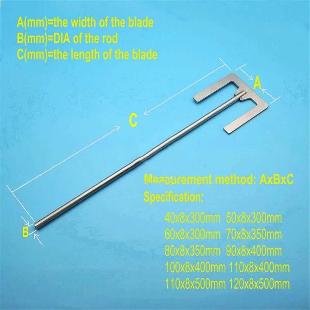 1 Stück E-Typ Paddelrührblatt aus Edelstahl | Überkopf-Rührstab mit Stab in verschiedenen Größen, leicht zu zerlegen(110x8x500mm)