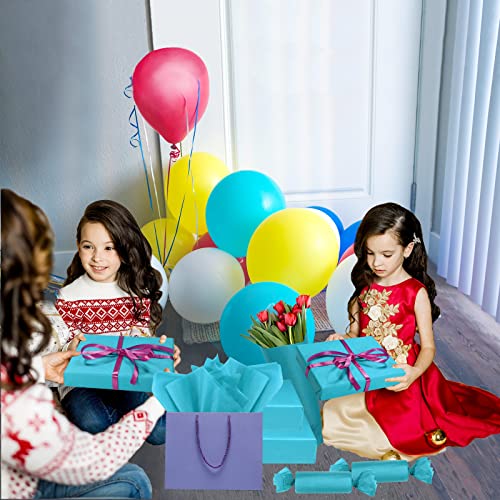 Image of 100 Sheets Turquoise Tissue Paper Artdly 14 x 20 Inches Turquoise Wrapping Paper Bulk for Weddings Birthday DIY Project Festival Wrapping Crafts Decor