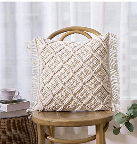 Macrame Throw Pillow Cushion Covers Woven Decorative Farmhouse