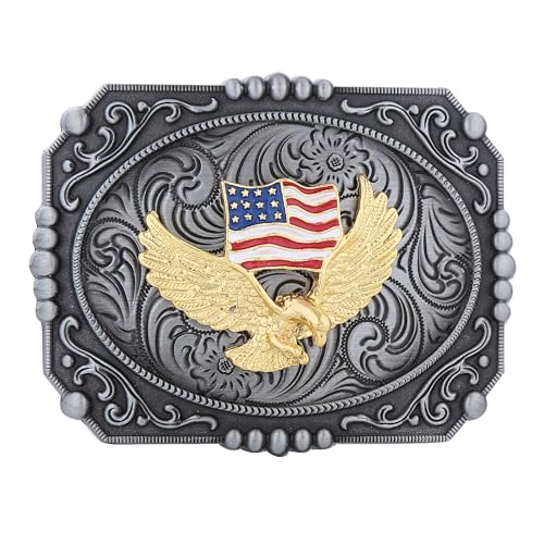 Image of Turquoise Belt Buckle for Men Western Texas Longhorn Bull Rodeo Belt Buckle American Cowboy Chic Gift