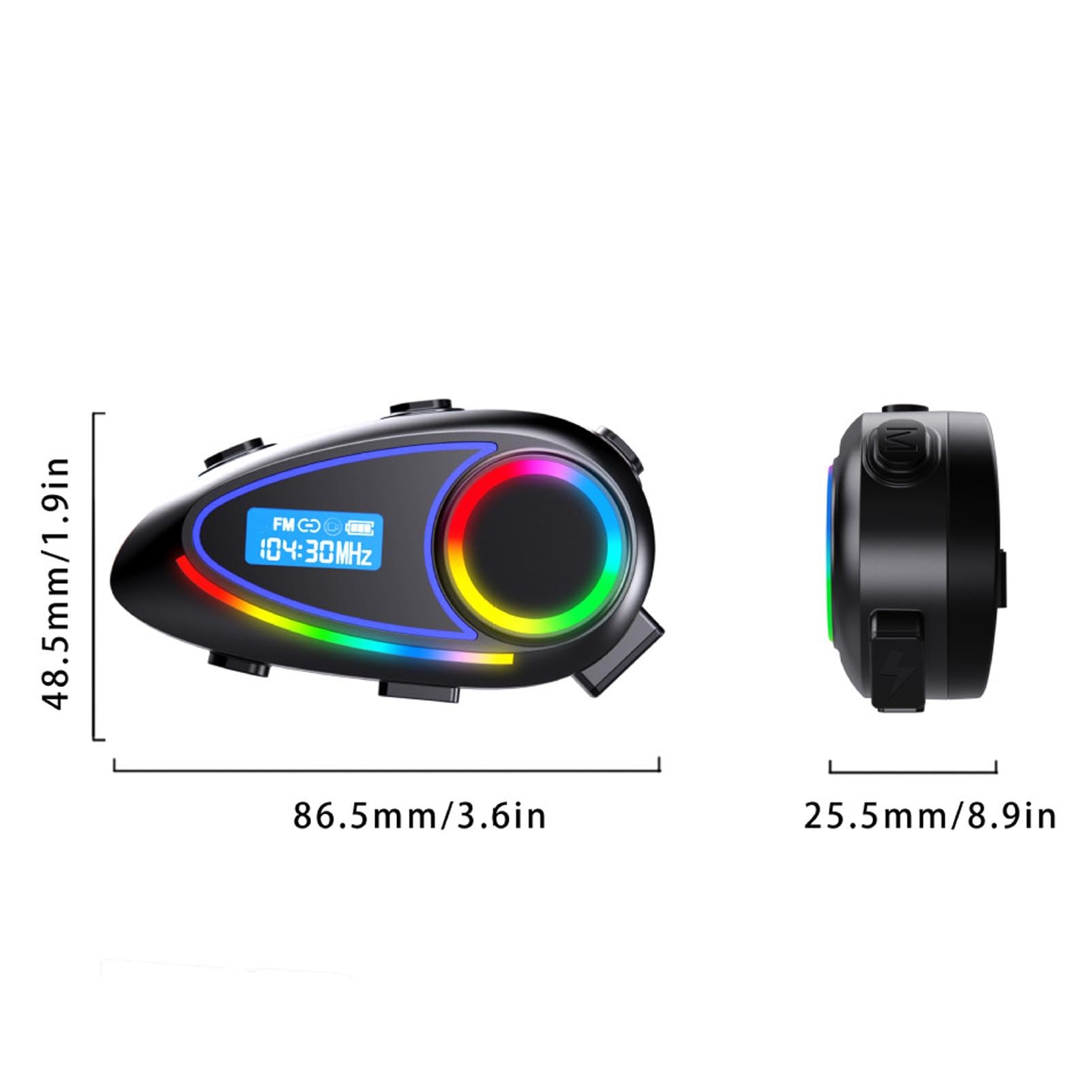 Jiawu Auricolare Bluetooth per Moto Suono Ad Alta fedeltà Display della Batteria Radio FM Incorporata per Lunghi Viaggi Altoparlante da 40 Mm