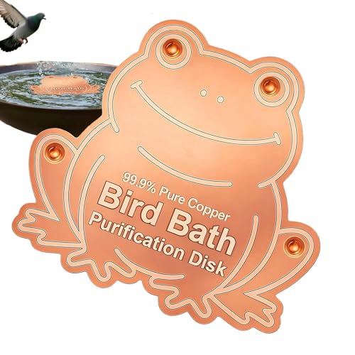 Copper Disk for Bird Bath - Safe Animal Shaped Universal Purification,Bird Bath Purification Disk - for Garden Yard Patio Balcon