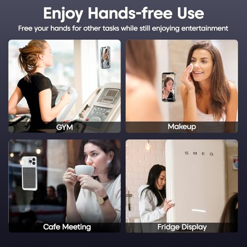 Image of Sounce Suction Phone Case, Phone Suction Sticker, for Hands-Free Mobile Accessory Holder Grip, Video Phone Accessory Compatible Mirror, Shower (Dark Grey)