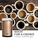 Kaffe One-Touch Coffee Grinder Electric w/Cleaning Brush (3 oz) - Stainless Steel - Coffee Grinders for Home Use - Up to 12 Cups of Coffee per Grind - Easy On/Off Coffee Bean Grinder - Copper