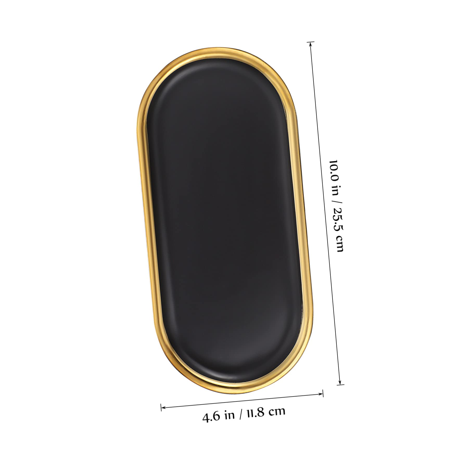 Lot de 2 Plateaux de Toilette en Marbre, Forme Ovale, Finition Brillante, pour Salle de Bain, Rangement Décoratif Élégant, Facile à Nettoyer