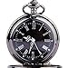 Produktbild Ballylelly Unisex Steampunk Luxus Vintage Kette Quarz Taschenuhr Roman Muster Hohlzeiger mit römischen Ziffern Anzeige