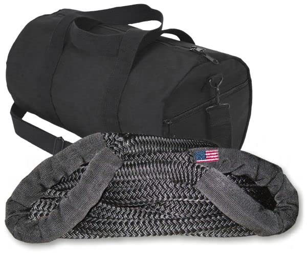BILLET4X4 Original & Best U.S. MIL-Grade 4X4 Vehicle Recovery Kinetic Rope - 1-1/4 inch X 30 ft with Heavy-Duty Carry Bag